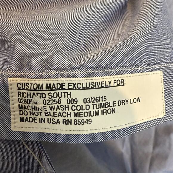 Tom James Shirt Mens Gray Chambray Pockets Long Sleeve Casual Button-Down - Picture 10 of 10